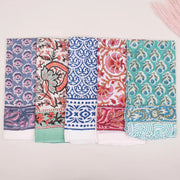 10pcs Hand Block Printed Cotton Bandanas for Men & Women, Organic Bandana Accessory, Summer Gift Accessory